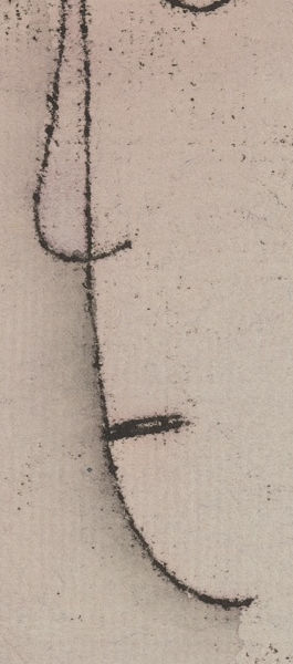 Detail 2: Continuous central line and mouth in Fright of a Girl